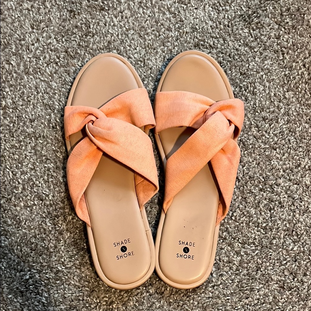 Shade & Shore Women's Orange Slide Sandals